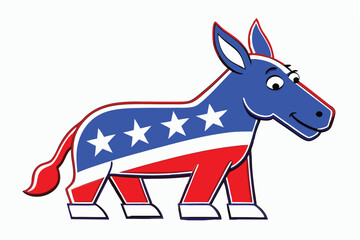 democrat donkey red white and blue political Isola. 