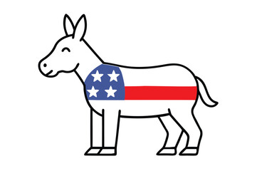 democrat donkey red white and blue political Isola. 