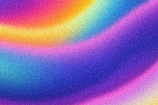 Abstract holographic rainbow blurred grainy gradient wave background texture