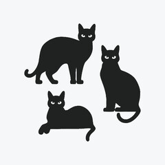 Obraz premium Elegant Siberian Cat Silhouette Vector Illustration Template