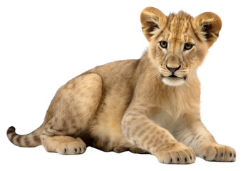 Obraz premium PNG Lion Cub Sitting wildlife mammal animal.