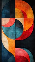 Fototapeta premium Bold geometric shapes with a vibrant glossy abstract design wallpaper