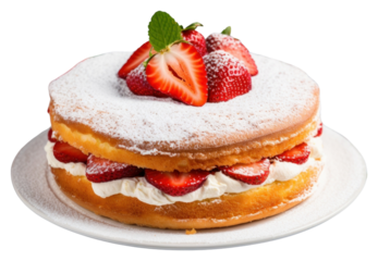 PNG Victoria Sponge Cake strawberry cream cake.