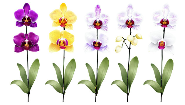 set of multi-colored archideas on a transparent background