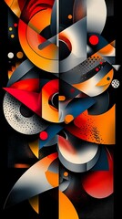 Colorful glossy abstract design featuring bold geometric shapes wallpaper