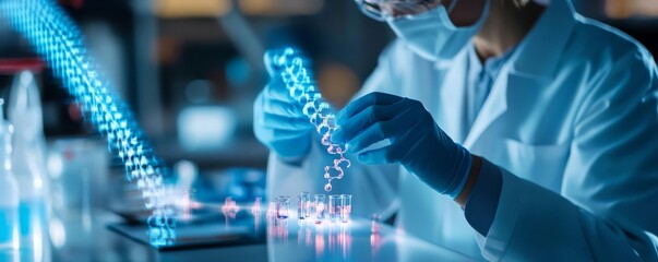 Scientists studying holographic models of gene expression regulation in immune cells, immunogenomics, molecular biology