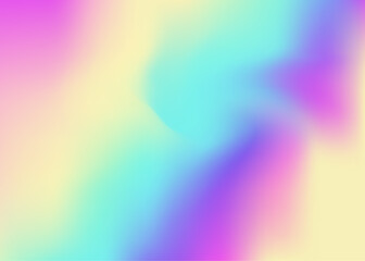Hologram Gradient. Blur Glitch. Soft Holography Illustration. Iridescent Texture. Minimal Card. Fashion Paper. Pearlescent Background. Violet Retro Background. Blue Hologram Gradient