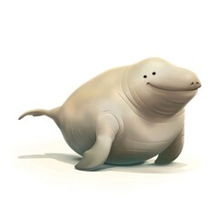 Naklejka premium Dugong Pride emotion fantasy animal cartoon isolated whitebackground