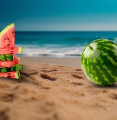 Summer photography with tropical fruit and palms