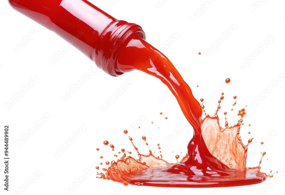 Canvas Prints PNG Ketchup sauce falling ketchup bottle white background.