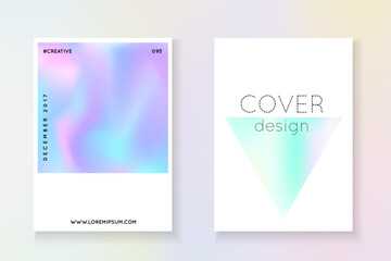 Fototapeta premium Hologram Fluid. Color Poster. Crystal Vector. Isolated Pearl Illustration. Blue Spectrum Flyer. Abstract Presentation. Memphis Concept. Purple Hologram Fluid