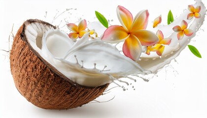 coconut and flower, 3d model of aromatic essence of coconut and flowers