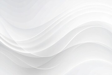 Soft undulating waves create a serene atmosphere, showcasing fluidity and light as they gracefully intertwine against a minimalist white backdrop. Generative AI