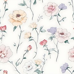 Pastel Floral Watercolor Pattern