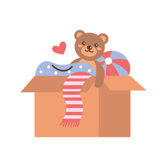 charity box full of household stuff