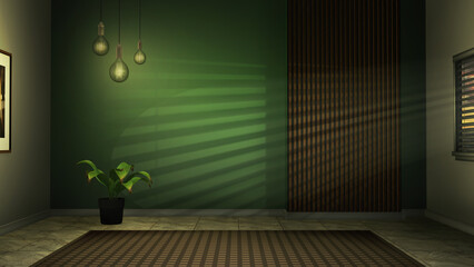 Office or home, virtual studio background. A custom 3D render backdrop, ideal for online lessons, courses, product reviews, diy tutorials etc. Suitable on VR stage sets, with green screen
