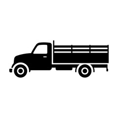 Truck icon. Black silhouette. Side view. Vector simple flat graphic illustration. Isolated object on white background. Isolate.