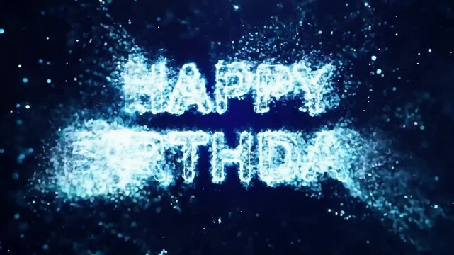 A colourful animated lettering of the words Happy Birthday in a great animation with glitter and confetti.