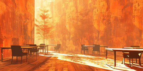 An abstract, textured background with hints of wood grain, suggestive of a professional workspace without the presence of actual desks or furniture.