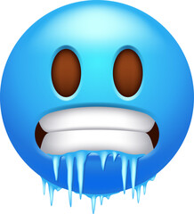Cold Icy Frozen Face Emoji Icon