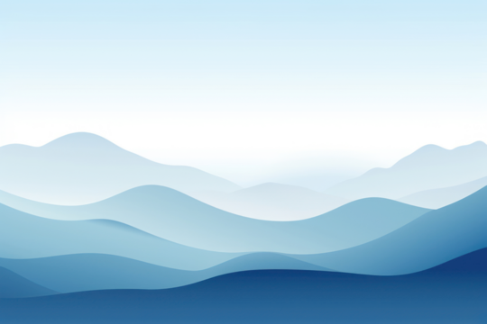 PNG abstract blue gradient mountain, transparent background