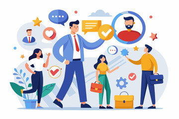 Customer retention, marketing strategy for customer loyalty, employee engagement, recruitment or human resource hiring, consumer care or benefit concept, businessman hand holding customer with care

