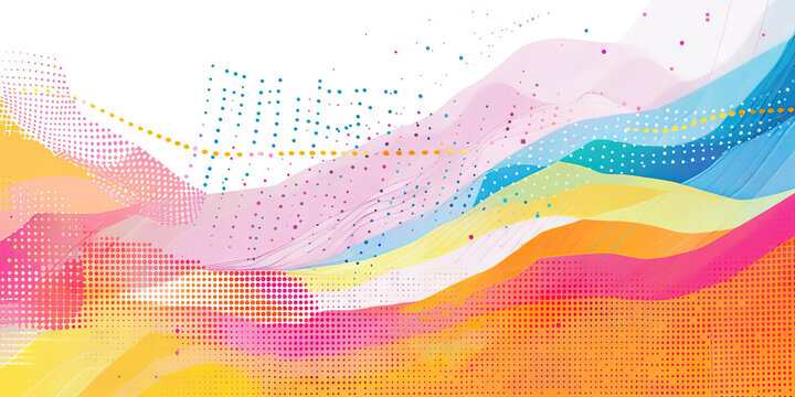 A colorful scatter plot illustrating the correlation between two variables in a business context.