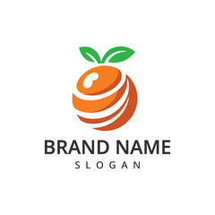 Orange logo vector illustration Fresh fruit logo template