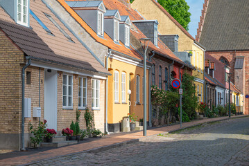 Fototapeta premium Houses in town of Maribo on island of Lolland in Denmark