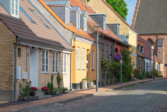 Houses in town of Maribo on island of Lolland in Denmark