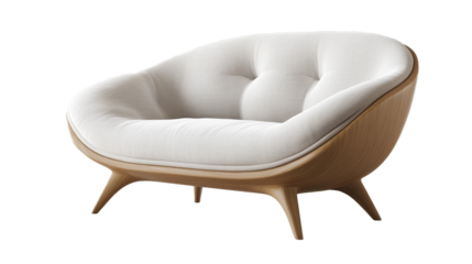 Scandinavian sofa futuristic very creative isolate on transparency background png
