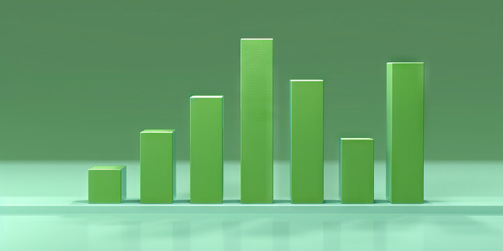 A simple bar graph in green, showcasing the percentage of customers returning for repeat purchases, indicating customer loyalty.