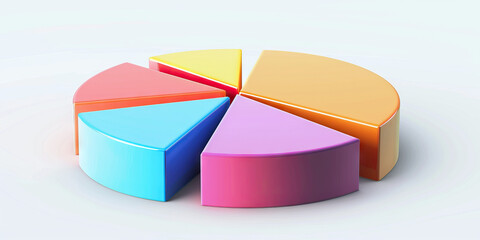 Obraz premium A pie chart divided into segments of varying colors, each representing a percentage of staff turnover within a specific timeframe, revealing employee retention trends.