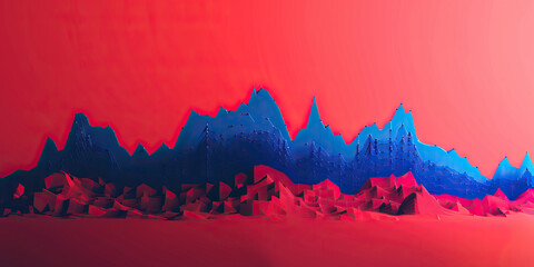 Sales by Region Graph: Red and Blue Regions Showcase Sales Data