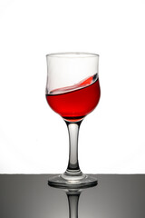 Red Wine Glass on white