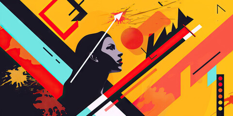 Energetic Sales Pitch: A bold, dynamic background for sales presentations, with energetic lines and shapes symbolizing growth and success.