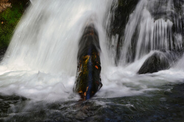 water flowing over rocks