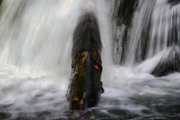 water flowing over rocks