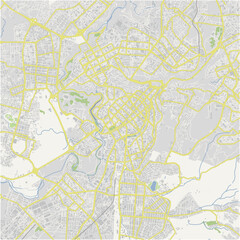 Road map of Yerevan in Armenia. Contains layered vector with roads water, parks, etc.