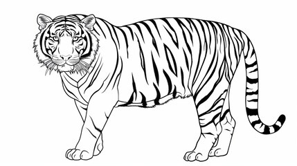 Fototapeta premium A tiger that is white and black in color