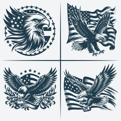 Eagle  vector Bundle file ,Black and white Eagle silhouette file, Eagle svg vector silhouette Bundle file