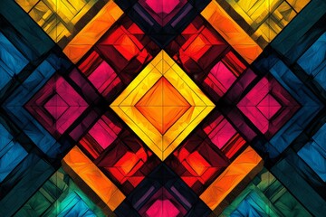 Abstract Geometric Pattern with Vibrant Colors created with Generative AI