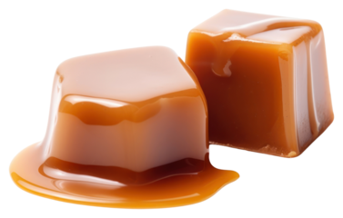 PNG Caramel candy and caramel sauce dessert food white background.