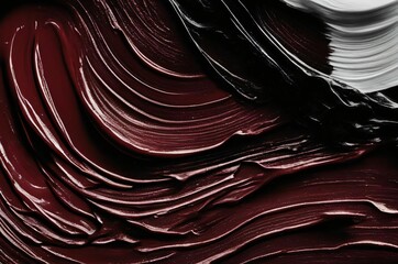 Black and white red abstract background. Abstract background black oil paint abstract waves. Black...