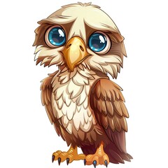 Fototapeta premium Eagle Empathy emotion fantasy animal cartoon isolated whitebackground