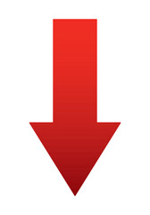 Red arrow going down stock icon on white background. Bankruptcy, financial market crash icon for your web site design, logo, app, UI. graph chart down trend symbol.chart going down sign.