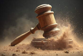 Wooden Gavel Striking Sound Block with Dust Explosion
