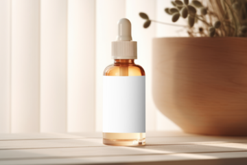 Skincare dropper bottle png mockup, transparent design