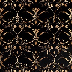 79. **Create a seamless pattern with elegant, monogram designs in a sophisticated black and gold.**