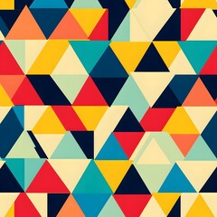 63. **Generate a seamless pattern of abstract, overlapping triangles in a bold, vibrant palette.**